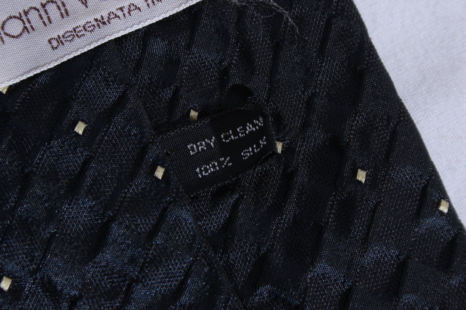Vintage 80s Gianni Versace 100% Silk Navy Blue - Gem