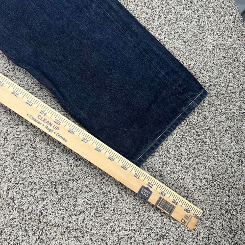 Uniqlo Selvedge Jeans Mens 32x31 Blue Indigo Dark Raw Denim Straight Fit Regular - Picture 6 of 6