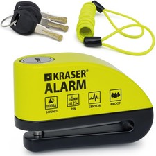 KRASER WA6Y Alarmscheibenschloss, verst&auml;rktes Bremsschloss mit 3 gelb/schwarz
