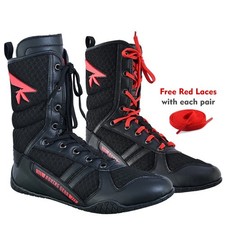 Men&rsquo;s High Top Boxing Shoes Black Mesh Lightweight Grip Gym Training Boots