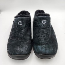 Merrell Encore Ice J598440 Womens 7.5 Clogs Black Suede Sheepskin Slip On Shoes