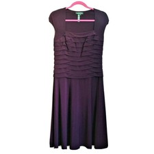 RALPH LAUREN Plum Evening Gown Sz 8 Mother of Bride Dress Glam Cocktail Wedding