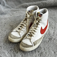 Nike Mens White/Orange Lace-Up High Top Athle...