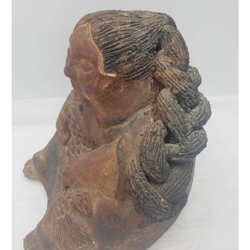 Antigua Estatua Primitiva Estilo Azteca Arte Popular Mexicano Abuela Centroamérica 11" - Imagen 12 de 16