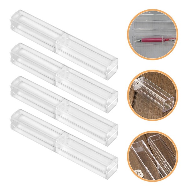 Estuche de almacenamiento de exhibición de bolígrafos transparente para 4 piezas para lápices para adultos