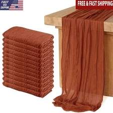 12 Pack Boho Wedding Decor Table Runner 35" x 118" Bulk SetTeracotta Color New