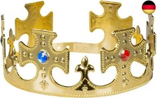 Boland 01318 - Krone König, 1 Stück, Einheitsgröße, verstellbar, Gold mit Sch