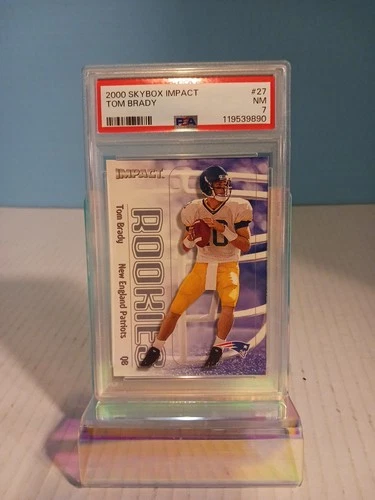 Tom Brady 2000 Skybox Impact Rookie Card #27 Graded PSA 7 NM  RC