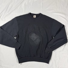 Vintage 90s Alabama Crimson Tide Crewneck Sweatshirt Embossed Black Made USA L