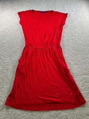 Apt.9 Women's Red Small Dress Rayon Spandex Cap Sleeve Casual