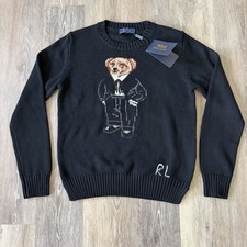 Women's Polo Ralph Lauren 90 Wool 10 Cashmere "Polo Tuxedo Bear" Sweater