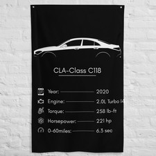 CLA-Class C118 2020 Car Silhouette Flag 3x5 ft Garage Banner Man Cave Wall Decor