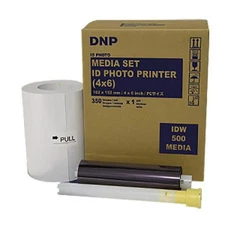 DNP 4x6" Paper and Ink Roll Media Set for IDW500 ID Photo Printer, 350 Prints