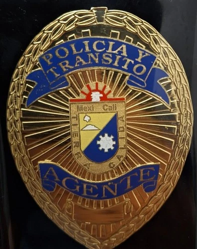 MEXICO MEXICALI POLICE  PLAQUE BADGE WALLET OBSOLETE