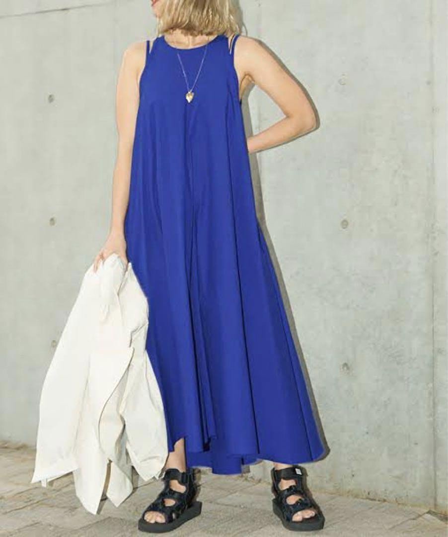 SAYAKA DAVIS Flared Dress ネイビー美品