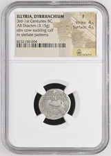 3rd-1st Centuries BC Greece Dyrrhachium 3rd-1st Cent. BC AR Drachm NGC Ancients
