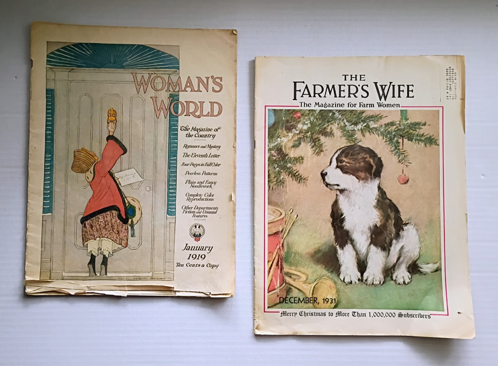Vintage Lifestyle Magazine December 1919 WOMAN'S WORLD August 1931 FARMER'S WIFE