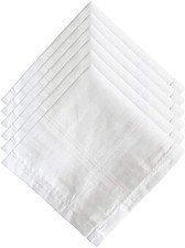 100% Coton Collection Premium Mouchoirs Mouchoirs pour Homme Lot de 6 Blanc