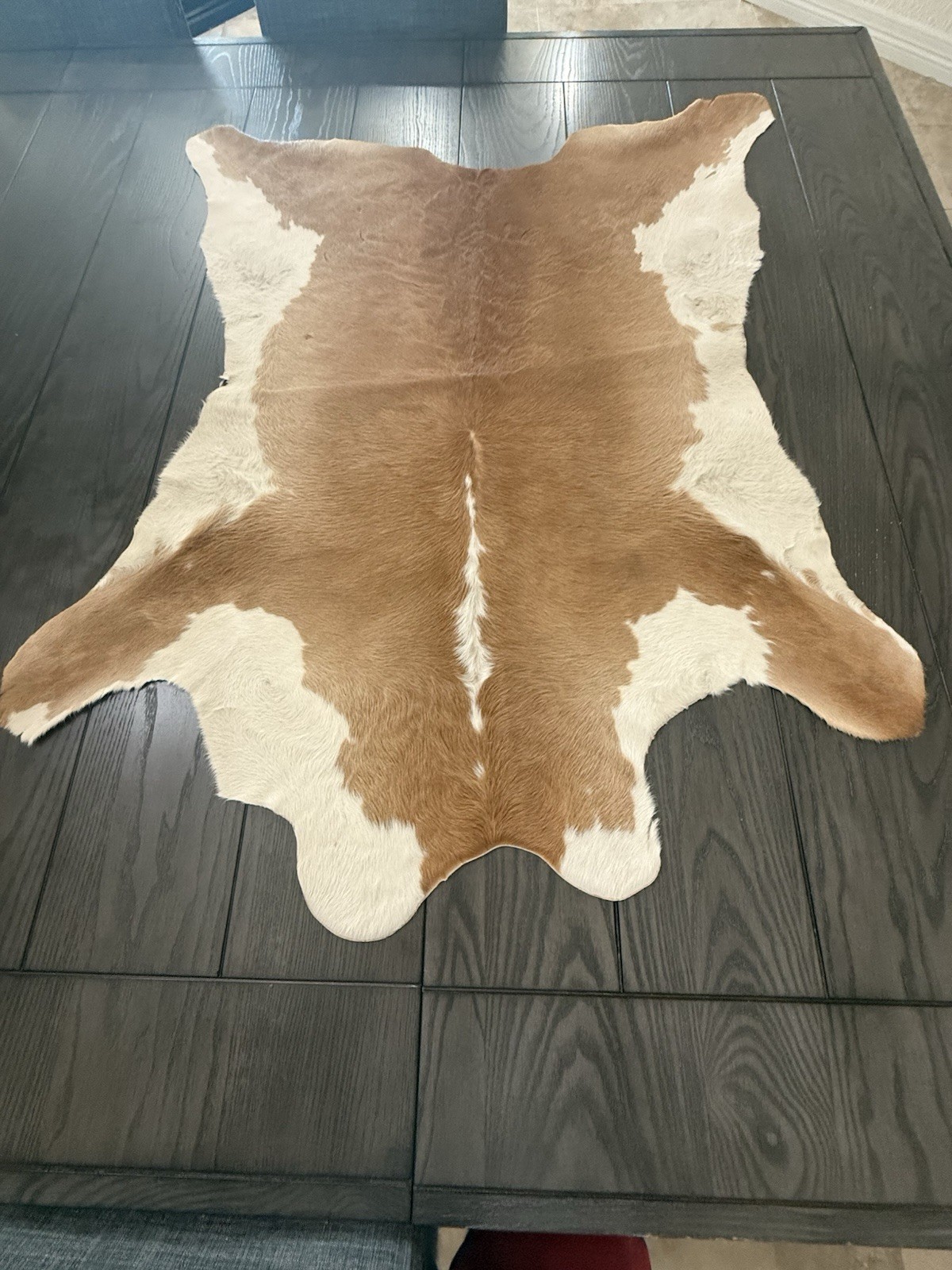 Natural Cowhide Area Rug Brown and White