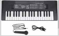 37 Key Electronic Keyboard Piano Black Portable Plastic Digital Beginner Set