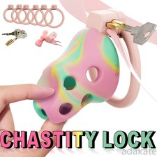 Soft Chastity Cage Device Wearable CB Lock 6 Rings SM Abstinence Restraint
