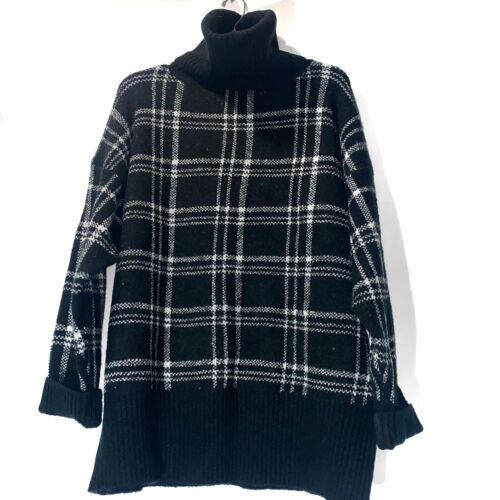 Easel Turtleneck Plaid Sweater Women’s Medium - image 1