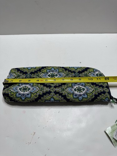 Vera BRADLEY Zipper Pouch Green & Blue Pattern Slippers and Bag size 7-8 - Picture 12 of 24