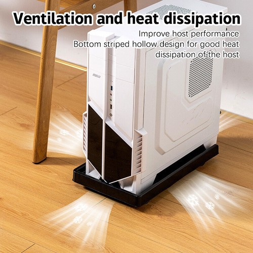 Adjustable Mobile CPU Holder Computer Tower Stand Ventilated For Most PC Under - Afbeelding 9 van 15