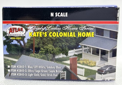 N Scale Atlas 2845-3 Kate’s Colonial Home Building Gold/Brick Combo BRAND NEW - Picture 1 of 8