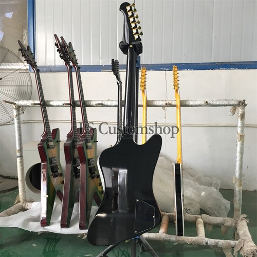 Left Handed Ebony Bird Studio Electric Guitar Mahogany Body Gold Hardware - Picture 2 of 20