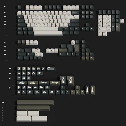 JUEGO DE SUBTECLADOS TUT ROAD TRIP TYE PERFIL DE CEREZA PBT GRUESO PARA TECLADO 87 TKL - Imagen 5 de 6