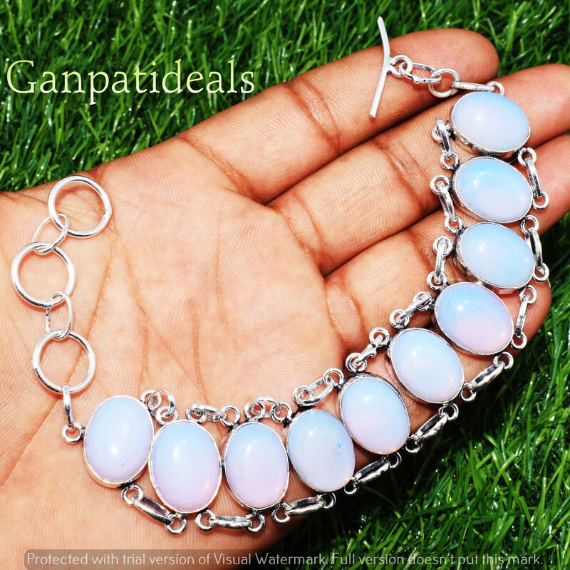 Milky Opalite Gemstone Ethnic Handmade Fashion Bracelet Jewelry