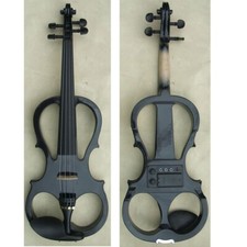 4/4 electric violin case bridge string cable rosin ebony pegs headphone BLACK2