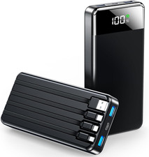 Portable Charger 35000Mah Power Bank - Portable Battery with 4 Built in Cable...