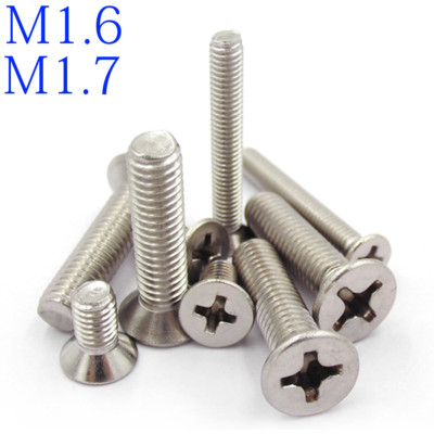 M1.6 - 0.35 304 Stainless Steel Phillips FLAT HEAD Machine Screw DIN 965 Bolts