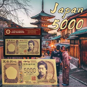 WR-Japan-5000-Yen-Gold-Foil-Banknote-Fine-Quality-Colored-Paper-Money-In-Sleeve
