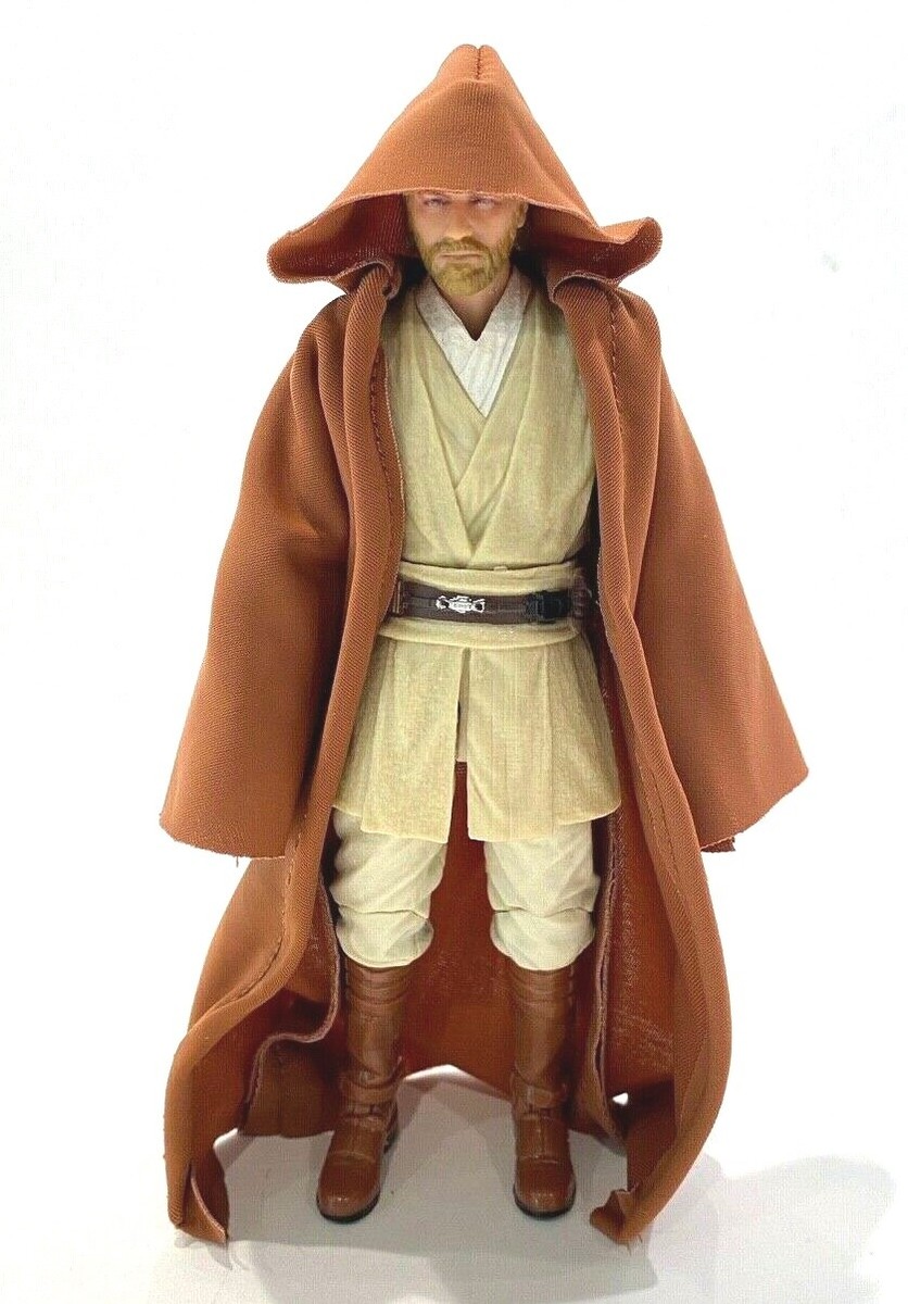 SU-R-BN: 1/12 scale Light Brown Wired Jedi Fabric Robe for 6