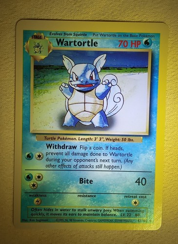 Wartortle Evolution Box ERROR Base Set 42/102 (1999 Wizards) - Picture 14 of 17