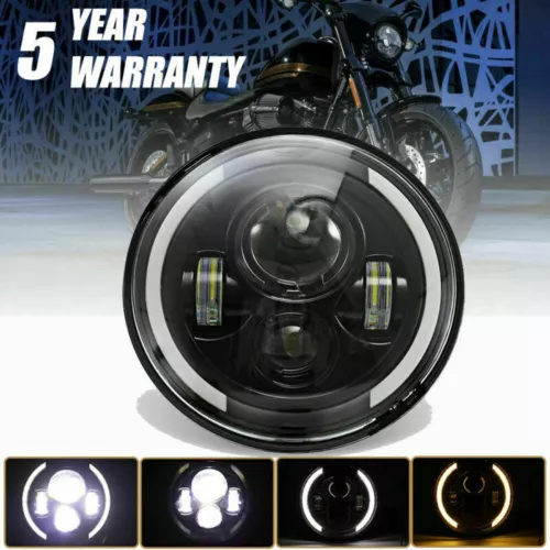 7"inch LED Headlight Turn Signal Lamps For Harley Davidson Touring BL Cafe Racer