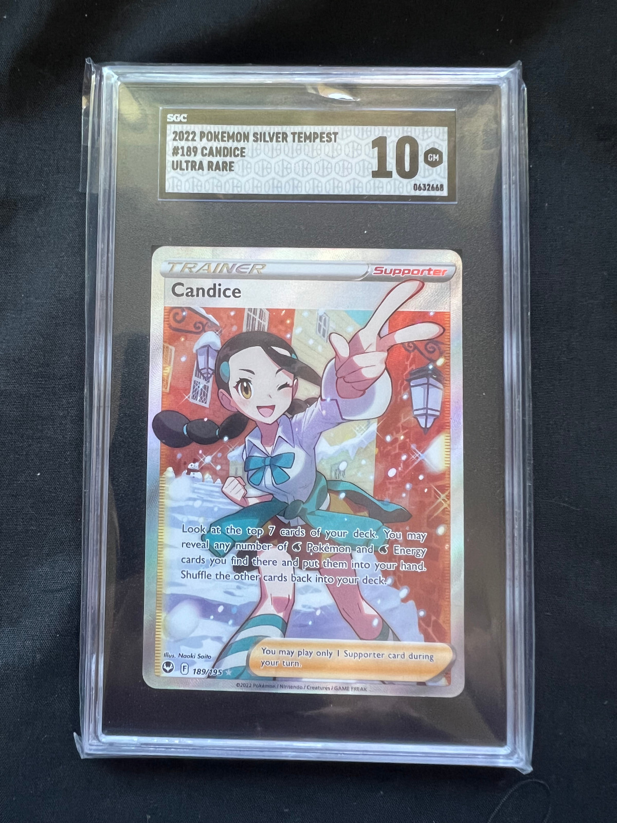 2022 Pokemon Silver Tempest Candice Ultra Rare #189/195  SGC 10🔥🔥