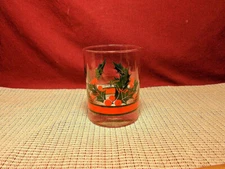 Libbey Crystal Holly & Berries Pattern Double Old Fashion Glass 4" x 3 1/4"