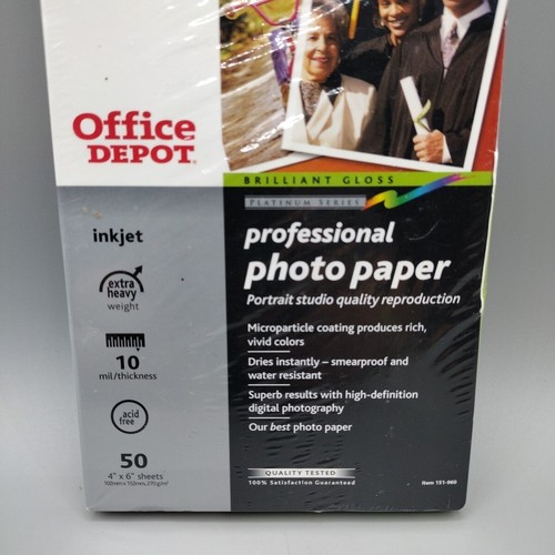 Office Depot professionelles Fotopapier (4" x 6", brillanter Glanz, 50 Blatt) - Bild 2 von 7