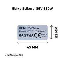 3x Motor Sticker Decal 36V 250W Road Legal Ebike Sticker