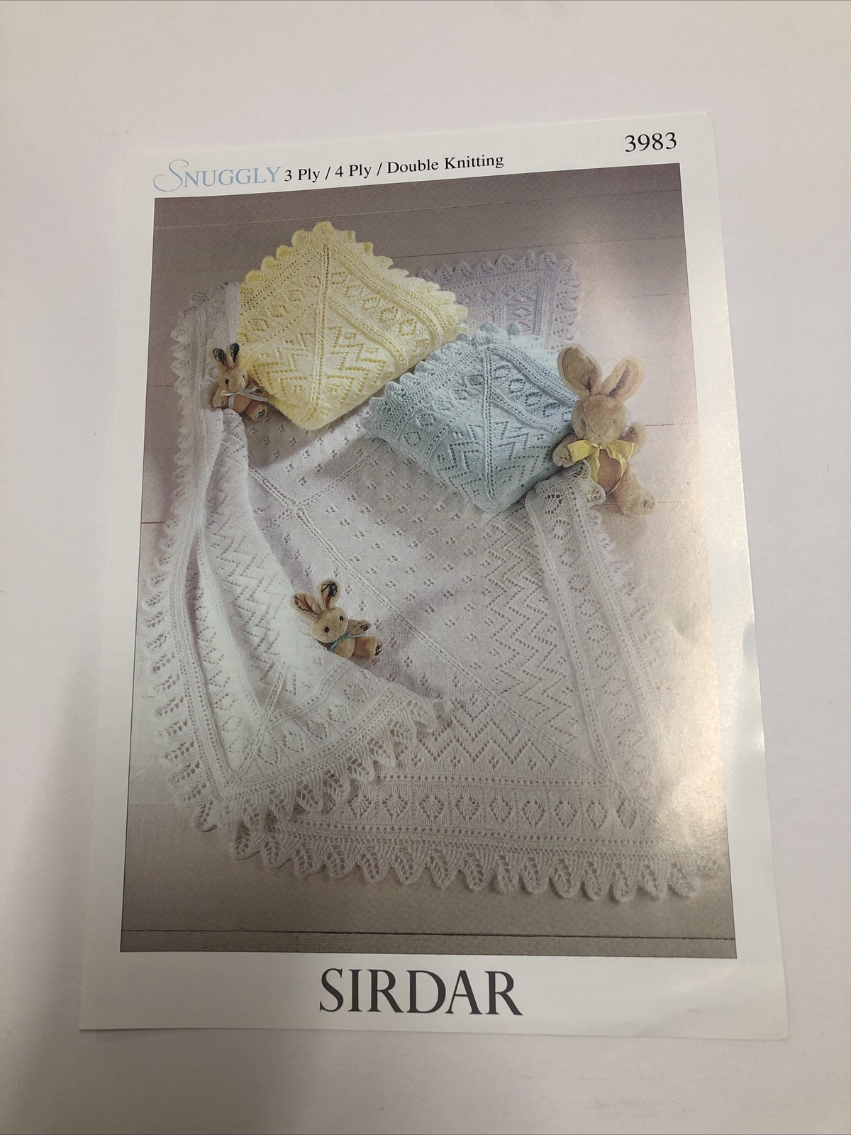 SIRDAR~3983 Knitting Patterns SNUGGLY 3ply 4ply D/K Double Knit Baby Shawls
