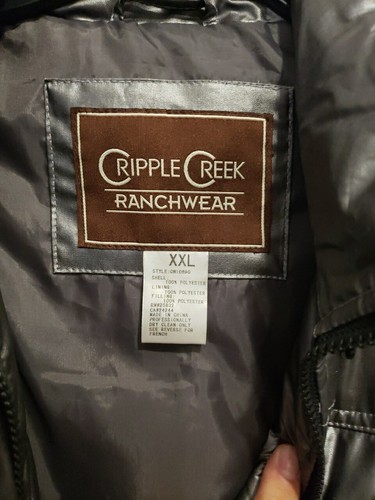 Cripple Creek Ranchwear Jacket Women XXL Silver Metallic Puffer Western Vest - Picture 6 of 9