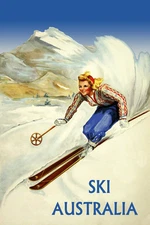Ski Australia Winter Sport Blonde Vintage Poster Repro FREE S/H Shipped Rolled 