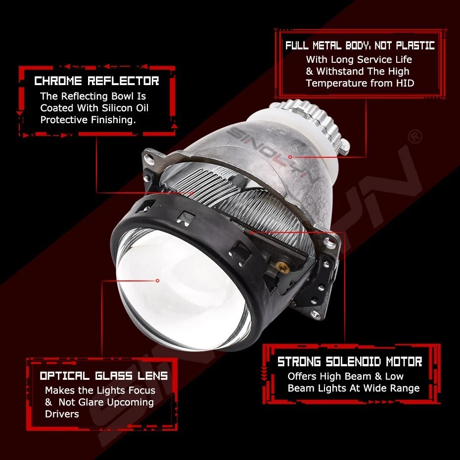 3.0 D2S HID Bi-xenon Projector Lens For H4 Headlight Retrofit DIY Car Accessory - Image 3 of 4