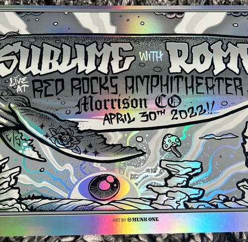 Sublime w/ Rome Red Rocks - Colorado 2022 Concert Poster By Munk One #’d /25 - Picture 3 of 6
