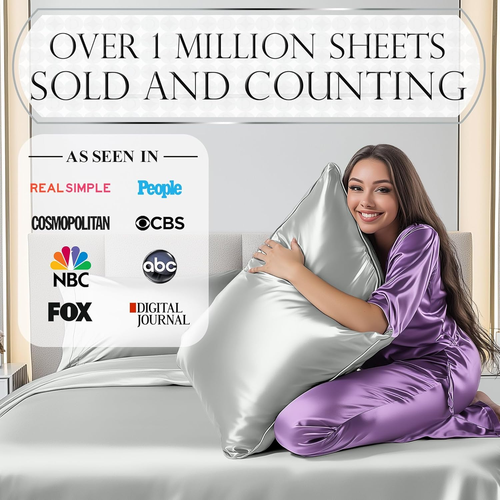 Satin Bed Sheets - 4 Piece Luxury Silky Queen Size Bedding Set - Softer Than Sil - Picture 4 of 12