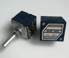 Japan ALPS RK27 100KAX2 LOG Stereo Volume Potentiometer Dual 100K Slotted Shaft